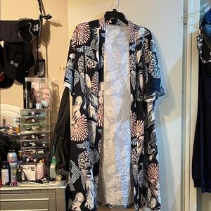 Floral Kimono Cardigan Short set